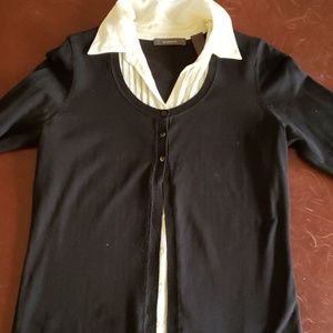 Liz Claiborne silk sweater shirt combo